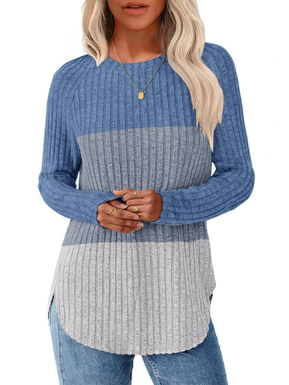 NORACORA Long Sleeve Shirts for Women Crew Neck Tunic Tops Loose Fit Lightweight Pullover Sweaters Trendy 2025