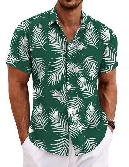 COOFANDY Men's Linen Shirts Short Sleeve Casual Shirts Button Down Shirt for Men Beach Summer Wedding Shirt