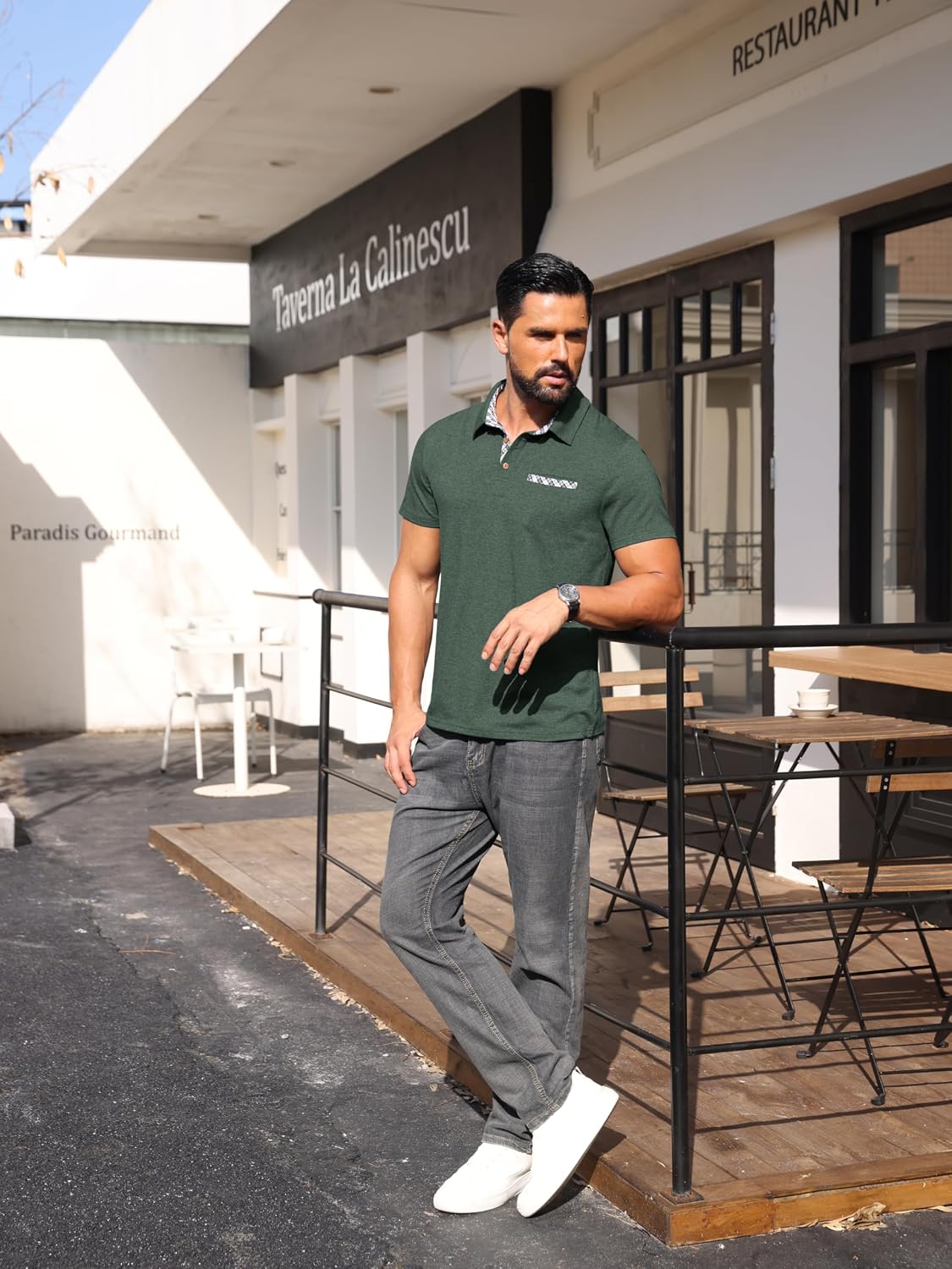Sailwind Men's Polo Shirts Lightweight Short Sleeve Casual Cotton T-Shirt Summer Button Collared Golf Tee with Pocket