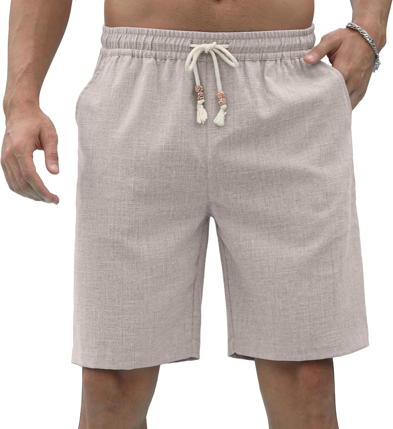 Sailwind Men’s Linen Shorts Casual Drawstring Summer Beach Shorts