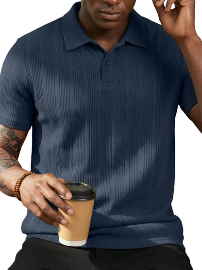 Sailwind Mens Short Sleeve Knit Polo Shirts Lightweight Casual Collared Polo Shirts for Men Stretchy Golf Polo T Shirts