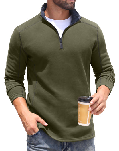 Sailwind Mens Quarter Zip Sweatshirt Fleece Long Sleeve Pullover Casual Mock Neck Polo Sweater