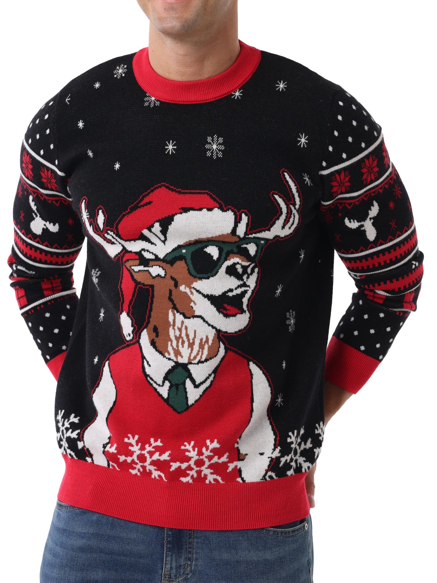 Sailwind Men's Christmas Sweater Ugly Knitted Xmas Sweaters Casual Funny Pullover Knitwear