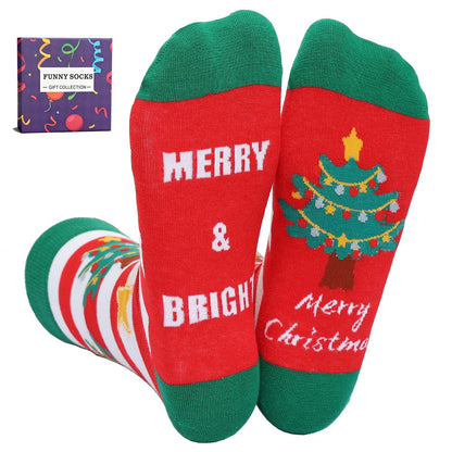 YEXIPO Funny Christmas Socks For Men Women Crew Socks Unisex Novelty Socks