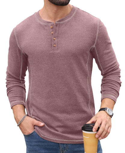 Sailwind Men's Henley Shirts Long Sleeve Button T-Shirt Casual Stylish Pullover Shirt