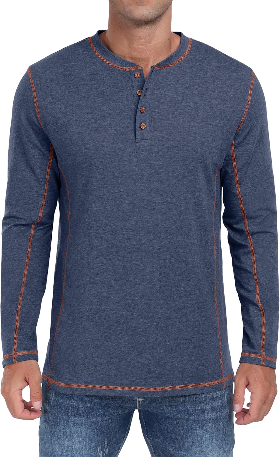 Sailwind Men's Henley Shirts Long Sleeve Casual Classic Tee Cotton Button Henley Maverick T-Shirts