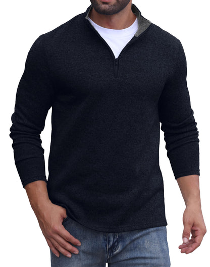 Sailwind Men's Quarter Zip Sweatshirt 1/4 Zip Up Pullover Long Sleeve Golf Shirt for Men Winter Thermal Fleece Sweater