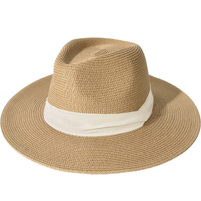 FURTALK Womens Mens Wide Brim Straw Panama Hat Fedora Summer Beach Sun Hats UPF Straw Hat for Women