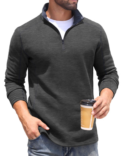 Sailwind Mens Quarter Zip Sweatshirt Fleece Long Sleeve Pullover Casual Mock Neck Polo Sweater