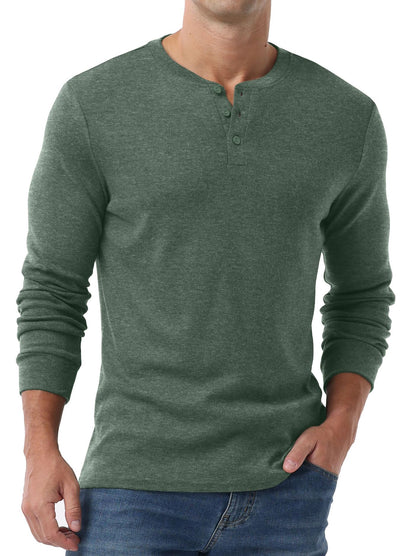 Sailwind Men's Henley Shirts Long Sleeve Casual Classic T-Shirts Button Henley Pullover Tee