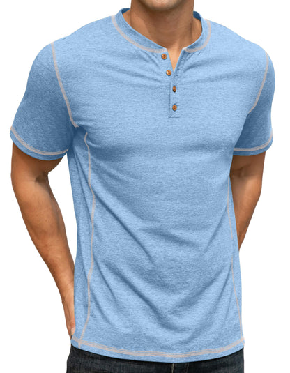 Sailwind Mens Henley Shirts Casual Lightweight Summer T-Shirt Cotton Maverick Short Sleeve