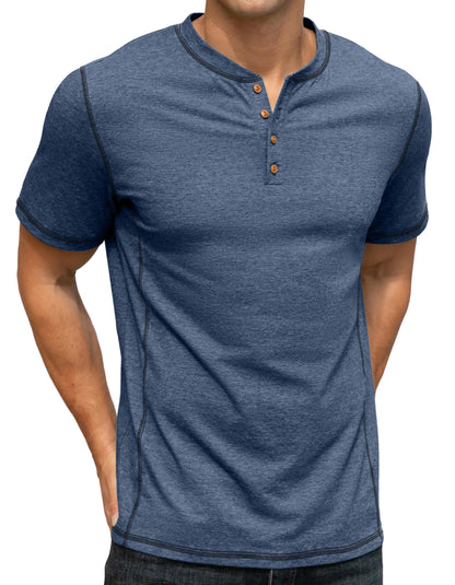 Sailwind Mens Henley Shirts Casual Lightweight Summer T-Shirt Cotton Maverick Short Sleeve