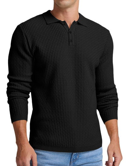 Sailwind Men's Knit Polo Sweater Long Sleeve Polo Shirts Lightweight Fashion Casual Pullover Sweater