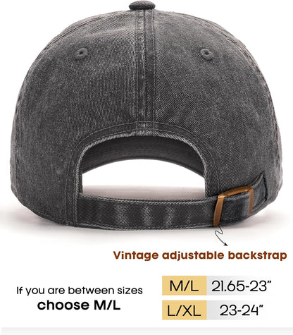 FURTALK 3 Packs Unisex Vintage Washed Cotton Distressed Baseball Cap Low Profile Adjustable Dad Hat