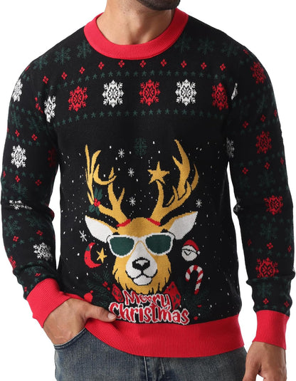 Sailwind Men's Christmas Sweater Ugly Knitted Xmas Sweaters Casual Funny Pullover Knitwear