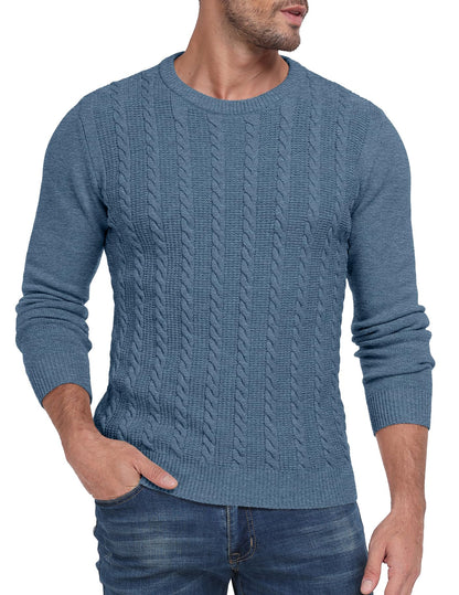 Sailwind Men's Crewneck Pullover Sweater Casual Knitted Twist Sweaters
