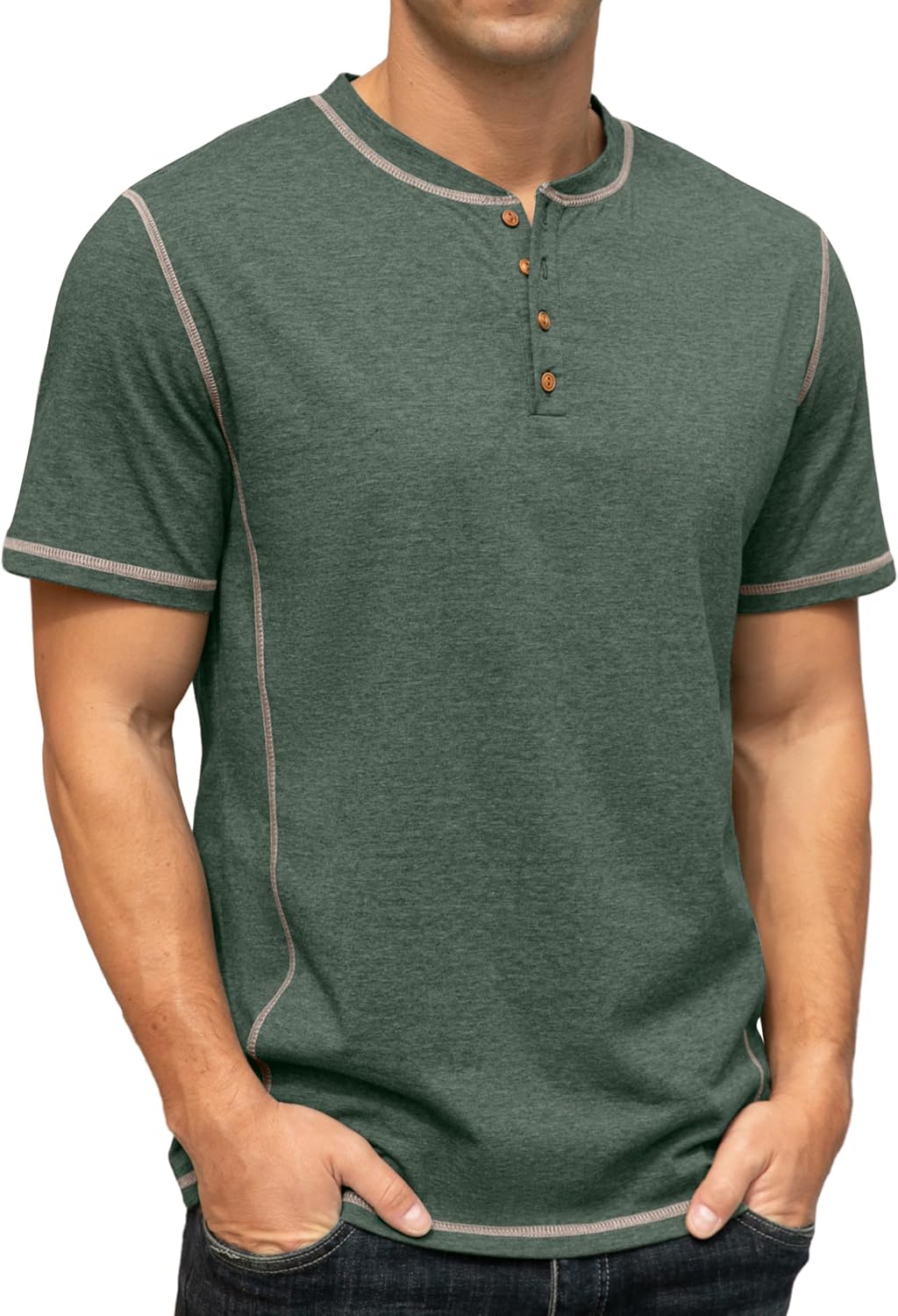 Sailwind Mens Henley Short Sleeve T-Shirt Cotton Maverick Shirt