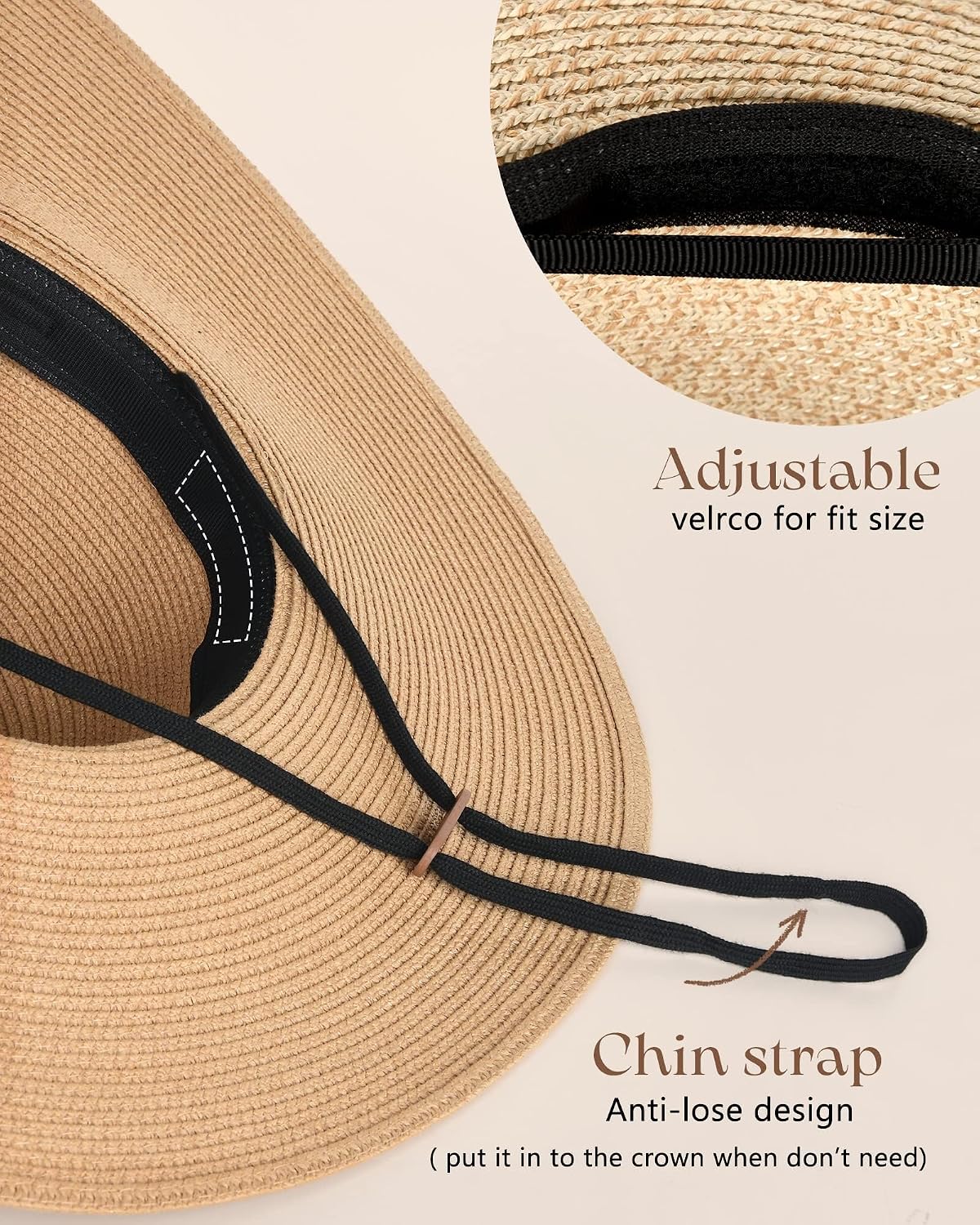 FURTALK Womens Sun Straw Hat Wide Brim Summer Hat Foldable Packable Floppy Beach Hats for Women