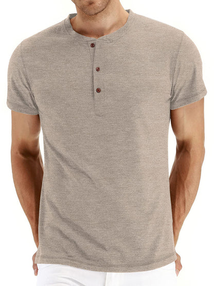 Sailwind Mens Henley Short Sleeve T-Shirt Cotton Casual Shirt