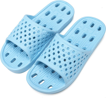 Shower Shoes for Men and Women,Non-Slip Quick-Dry Bath Slippers with Drain Holes,Lightweight Pool, Gym, Bathroom & College Dorm Sandals