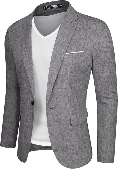 Sailwind Men's Casual Blazer Jackets Lightweight One Button Sports Coats Suit