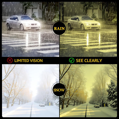 TJUTR Night Vision Driving Glasses for Men & Women, Polarized Anti Glare Yellow Lens Glasses for Night Time Safety TN2582