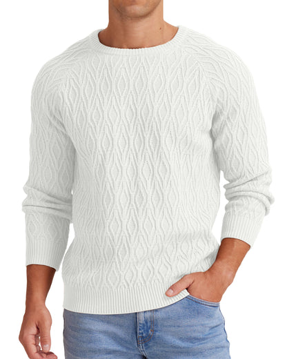 Sailwind Men's Cable Knit Sweater Casual Crewneck Long-Sleeve Knitted Pullover