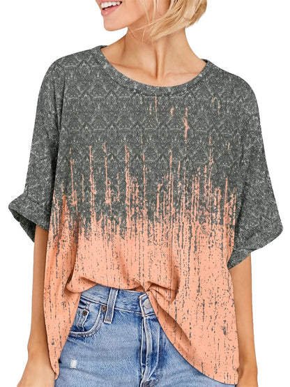Women Oversized T-Shirt Summer Casual Short Sleeve Loose Tee Tops