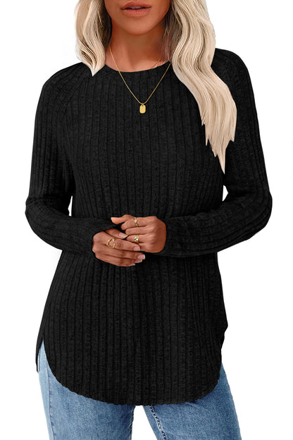 NORACORA Long Sleeve Shirts for Women Crew Neck Tunic Tops Loose Fit Lightweight Pullover Sweaters Trendy 2025