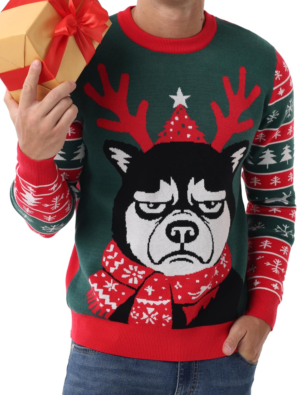Sailwind Men's Christmas Sweater Ugly Knitted Xmas Sweaters Casual Funny Pullover Knitwear