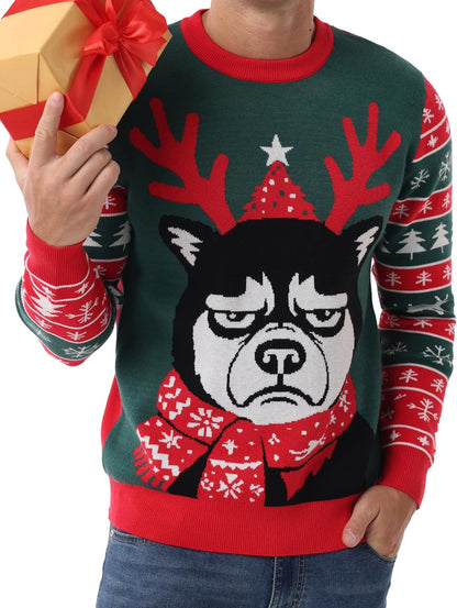 Sailwind Men's Christmas Sweater Ugly Knitted Xmas Sweaters Casual Funny Pullover Knitwear