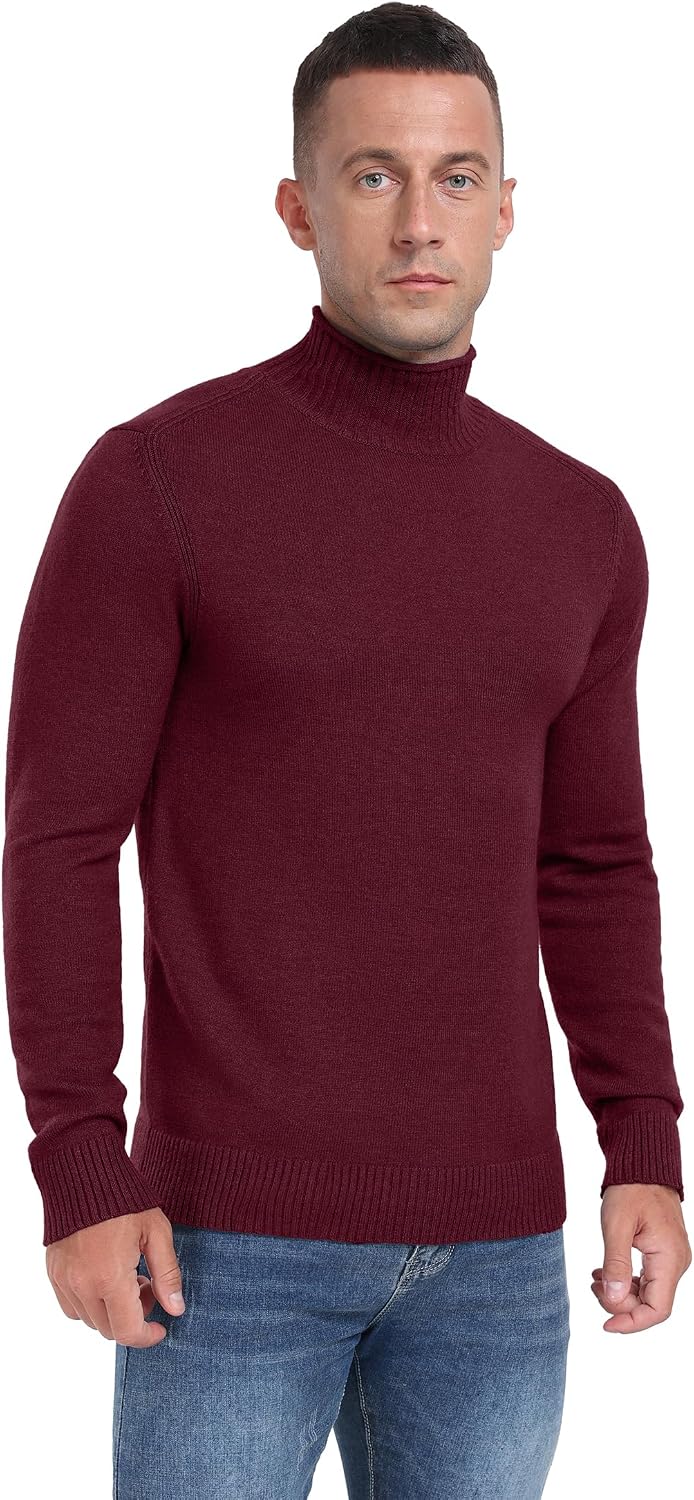 Sailwind Mens Knitted Pullover Sweater Casual Mock Turtleneck Raglan Sweater