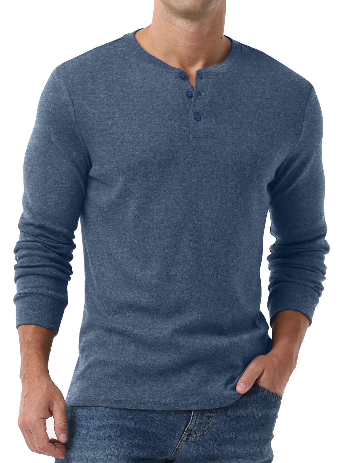 Sailwind Men's Henley Shirts Long Sleeve Casual Classic T-Shirts Button Henley Pullover Tee