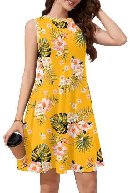 WEACZZY 2026 Summer Dresses for Women Casual Loose Fit Beach Vacation Sundress Sleeveless Crewneck Tank Dress with Pockets