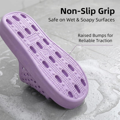 Shower Shoes for Men and Women,Non-Slip Quick-Dry Bath Slippers with Drain Holes,Lightweight Pool, Gym, Bathroom & College Dorm Sandals