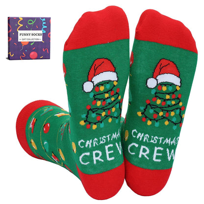 YEXIPO Funny Christmas Socks For Men Women Crew Socks Unisex Novelty Socks