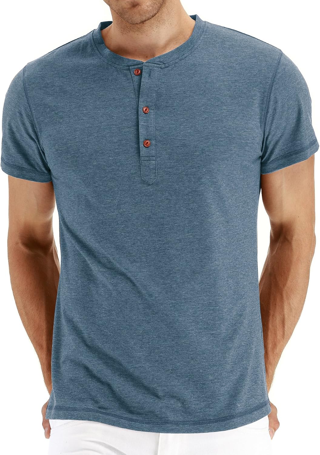 Sailwind Mens Henley Short Sleeve T-Shirt Cotton Casual Shirt