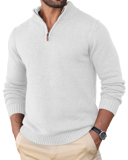 Sailwind Men's Quarter Zip Knit Texture Sweater Casual Long Sleeve Pullover Chunky Sweaters