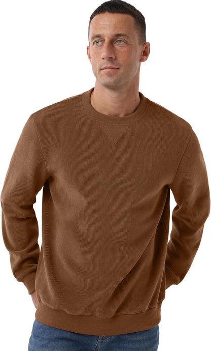 Sailwind Men's Corduroy Sweatshirt Casual Long Sleeve Crewneck Pullover Sweatshirts