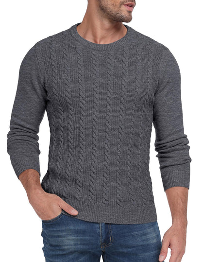 Sailwind Men's Crewneck Pullover Sweater Casual Knitted Twist Sweaters