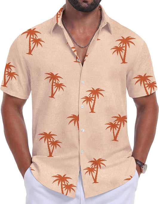 Sailwind Men's Hawaiian Floral Shirts Short Sleeve Button Down Holiday Tropical Beach Shirts