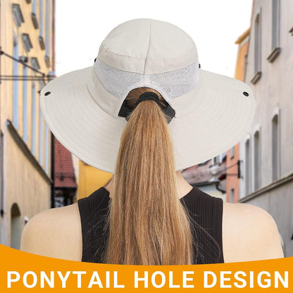 PFFY Sun Beach Hats for Women Men UV Protection Wide Brim Foldable Fishing Sun Bucket Hat Outdoor Essentials