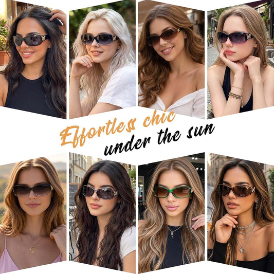 TJUTR Polarized Sunglasses for Women with Wrap Around Butterfly Design, Trendy Jackie-O Style for UV400 Protection