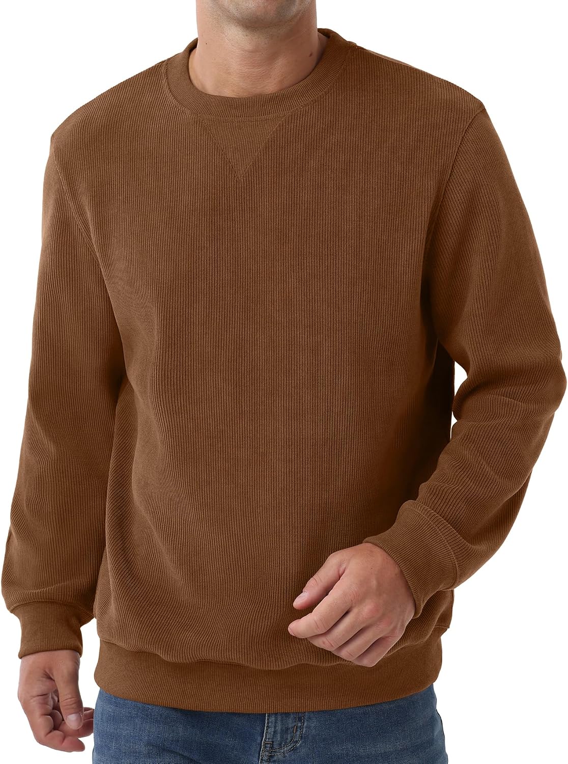 Sailwind Men's Corduroy Sweatshirt Casual Long Sleeve Crewneck Pullover Sweatshirts