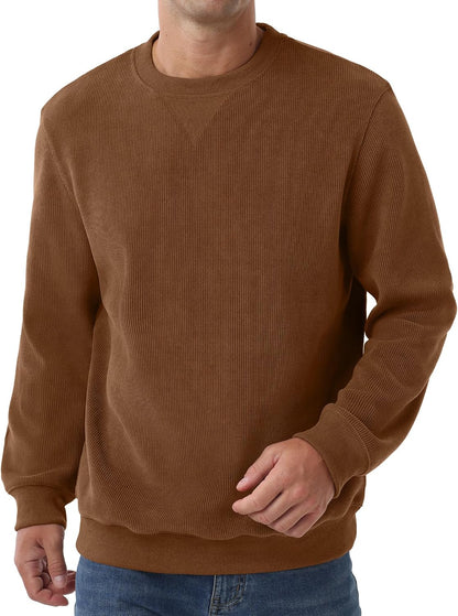 Sailwind Men's Corduroy Sweatshirt Casual Long Sleeve Crewneck Pullover Sweatshirts