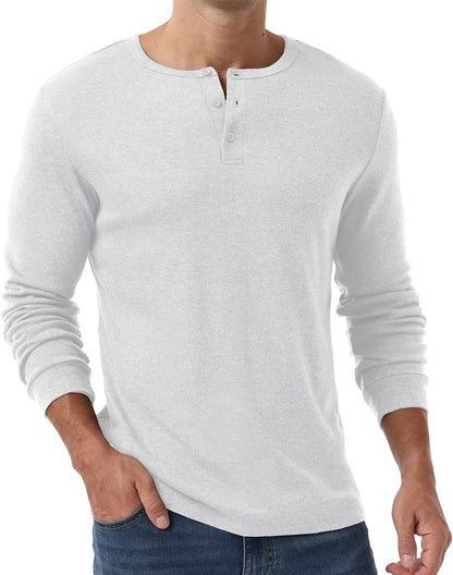 Sailwind Men's Henley Shirts Long Sleeve Button T-Shirt Casual Stylish Thermal Pullover Shirt