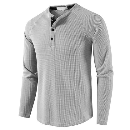 sandbank Men's Henley Casual T-Shirts Fashion Long Sleeve Shirt Lightweight Button T-Shirts