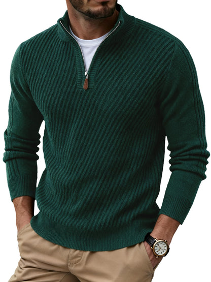 Sailwind Men's Quarter Zip Up Pullover Knit Texture Sweater Casual Long Sleeve Sweaters