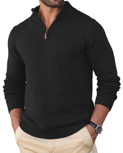 Sailwind Men's Quarter Zip Knit Texture Sweater Casual Long Sleeve Pullover Chunky Sweaters