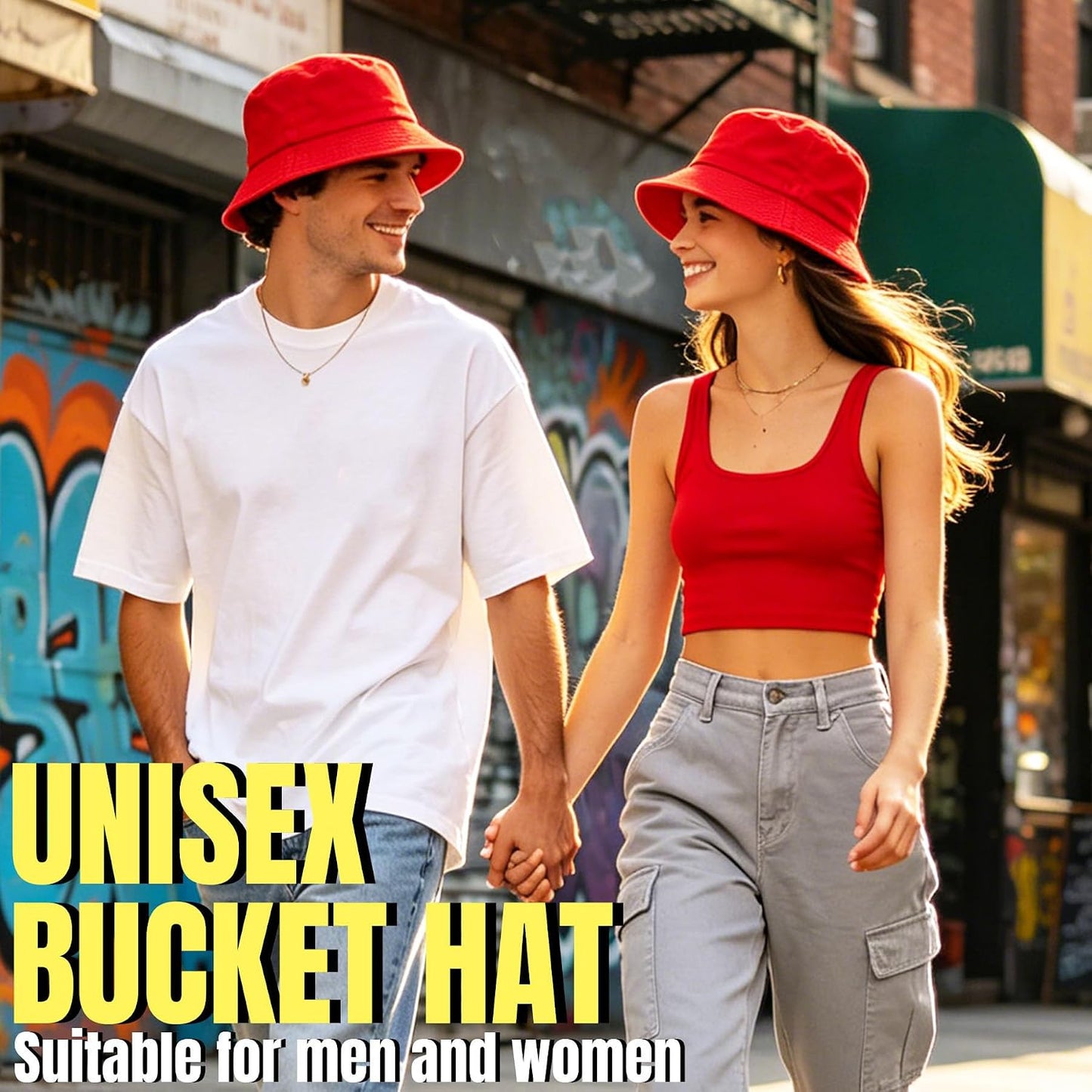 PFFY Bucket Hat for Women Men Cotton Summer Sun Beach Fishing Cap